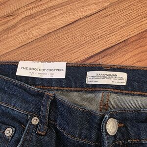 Zara Men's Dark Blue Bootcut Jeans